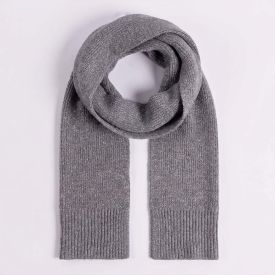 Cachecol Feminino Em Tricot Lurex Boby Blues Cinza Mescla