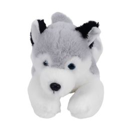 Pel&uacute;cia Cachorro Husk Deitado Cinza - Havan Toys