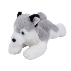 Pel&uacute;cia Cachorro Husk Deitado Cinza - Havan Toys