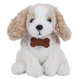 Pel&uacute;cia Cachorro Sentado Bege e Branco - Havan Toys