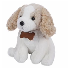 Pel&uacute;cia Cachorro Sentado Bege e Branco - Havan Toys