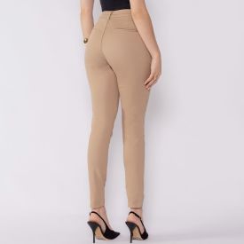 Calça Feminina Em Sarja Skinny Patricia Foster Caqui