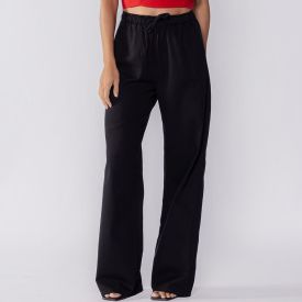 Calça Feminina Wide Leg Estilo Pijama Boby Blues Preto