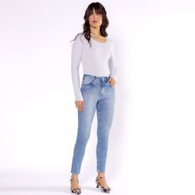 Calça Jeans Feminina Cigarrete Patricia Foster Azul Claro