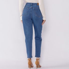 Calça Jeans Feminina Mom Patricia Foster Azul Medio