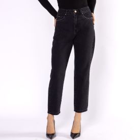 Calça Jeans Feminina Mom Patricia Foster Preto