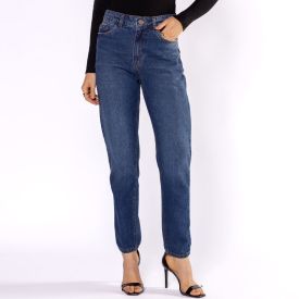 Calça Jeans Feminina Mom Patricia Foster Azul Escuro