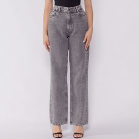 Calça Jeans Feminina Reta Patricia Foster Cinza