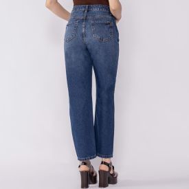 Calça Jeans Feminina Reta Patricia Foster Azul Medio