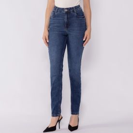 Calça Jeans Feminina Skinny Patricia Foster Azul Medio