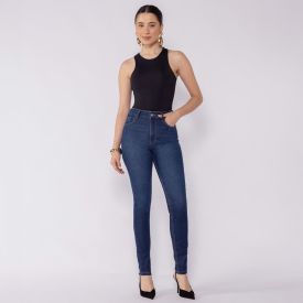 Calça Jeans Feminina Skinny Patricia Foster Azul Escuro