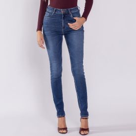 Calça Jeans Feminina Skinny Premium Patricia Foster Azul Medio