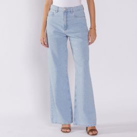 Calça Jeans Feminina Wide Leg Boby Blues Azul Claro