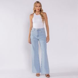 Calça Jeans Feminina Wide Leg Boby Blues Azul Claro