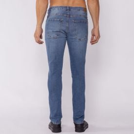 Calça Jeans Masculina Slim Marc Alain Azul Medio