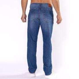 Calça Jeans Masculina Tradicional Marc Alain Azul Medio