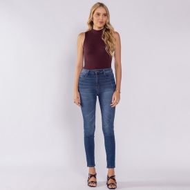 Calça Jeans Skinny Super Lipo Sawary Azul Escuro