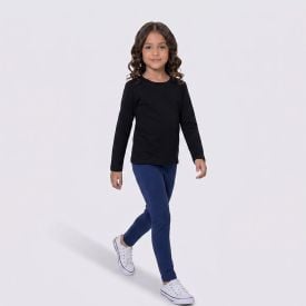 Calça Legging Térmica Infantil 4 a 10 Anos Marmelada Azul Marinho