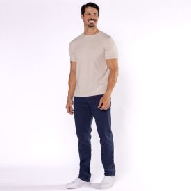 Calça Masculina Five Pocket Em Sarja Marc Alain Azul Marinho