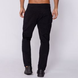 Calça Masculina Slim Em Sarja Marc Alain Preto