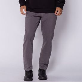 Calça Masculina Slim Em Sarja Marc Alain Cinza