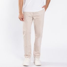 Calça Masculina Slim Em Sarja Marc Alain Caqui