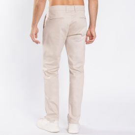Calça Masculina Slim Em Sarja Marc Alain Caqui