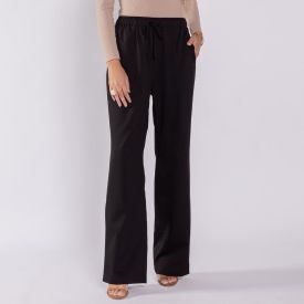 Calça Pijama Em Tecido Plano Boby Blues Preto