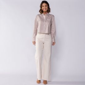Camisa Cropped Manga Longa Com Bolso Boby Blues Fendi / Off White