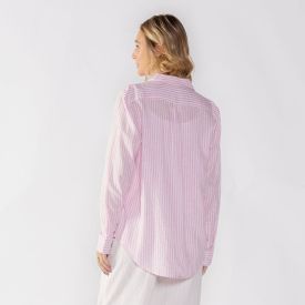 Camisa Feminina Listrada De Linho Patricia Foster