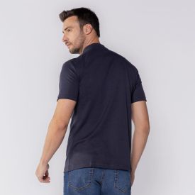 Camisa Polo Masculina De Algodão Dixie Azul Marinho