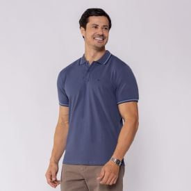 Camisa Polo Masculina De Algodão Marc Alain Indigo 19-3929