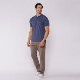 Camisa Polo Masculina De Algodão Marc Alain Indigo 19-3929