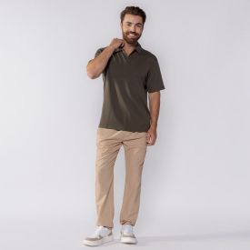 Camisa Polo Masculina Jacquard Pacific Blue