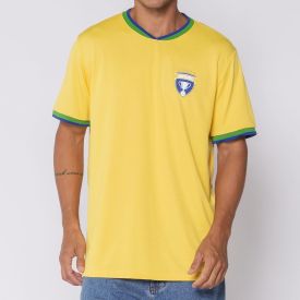 Camiseta Brasil Masculina Dry Fit Scream Amarelo