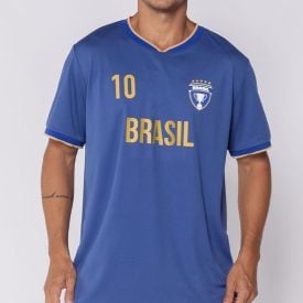 Camiseta do Brasil masculina Dry Fit azul marinho