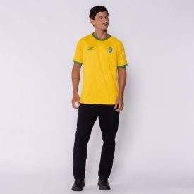 Camiseta Brasil Masculina Holográfica Penalty Amarelo