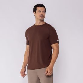 Camiseta Esportiva Masculina Raglan Dry Fit Scream Marrom
