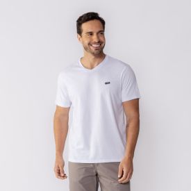 Camiseta Masculina Básica Gola V Fico