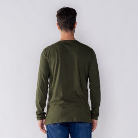 Camiseta Masculina Manga Longa de Algodão Marc Alain