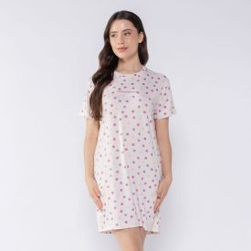 Camisola Feminina Manga Curta Poá Camila Moretti