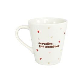 Caneca Cônica Decorada Lv Porcelanas 290Ml - Acredita Que Acontece