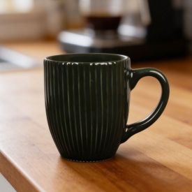 Caneca Porcelana Canelada Elegance Havan Casa 300Ml - Preto