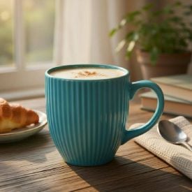 Caneca Porcelana Canelada Elegance Havan Casa 300Ml - Azul