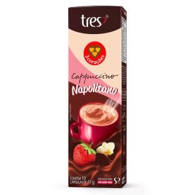 C&aacute;psulas De Cappuccino Napolitano 110G Tres 3 Cora&ccedil;&otilde;es  - 10 C&aacute;psulas