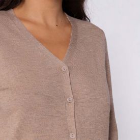 Cardigan Feminino De Tricot Decote V Patricia Foster