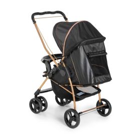 Carrinho de Bebê Milano Reversível Galzerano New - Preto Golden