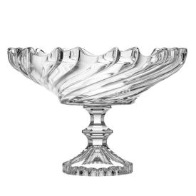 Centro de Mesa com Pé de Vidro Twist em Casa Tem Glass - Inga