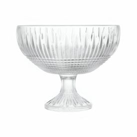 Centro de Mesa com Pé Queen Wolff 25 cm - Transparente