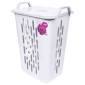Cesto De Roupas Belgrado Com Tampa Dup 45 Litros - Branco Fantasma